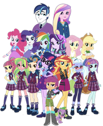 Size: 1257x1536 | Tagged: safe, editor:php77, applejack, dean cadance, fluttershy, indigo zap, lemon zest, pinkie pie, princess cadance, rainbow dash, rarity, sci-twi, scootaloo, shining armor, sour sweet, spike, spike the regular dog, starlight glimmer, sugarcoat, sunny flare, sunset shimmer, twilight sparkle, dog, equestria girls, equestria girls series, friendship games, mirror magic, alumnus shining armor, humane five, humane seven, humane six, shadow five, simple background, transparent background