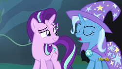 Size: 1920x1080 | Tagged: safe, derpibooru import, screencap, starlight glimmer, trixie, pony, to change a changeling