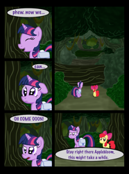 Size: 760x1020 | Tagged: safe, artist:template93, derpibooru import, apple bloom, twilight sparkle, color, comic, story of the blanks