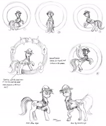 Size: 1496x1772 | Tagged: safe, artist:baron engel, daring do, concept art, grayscale, looking at you, monochrome, pencil drawing, simple background, sketch, smiling, solo, traditional art, white background