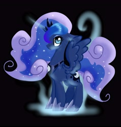 Size: 6093x6400 | Tagged: safe, artist:roaert, princess luna, alicorn, pony, absurd resolution, glow, magic, shiny, solo