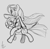 Size: 1641x1618 | Tagged: safe, artist:mostazathy, derpibooru import, trixie, twilight sparkle, twilight sparkle (alicorn), alicorn, pony, bridle, female, mare, monochrome, ponies riding ponies