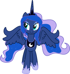 Size: 2834x3000 | Tagged: safe, artist:theshadowstone, princess luna, alicorn, pony, simple background, solo, spread wings, transparent background, vector