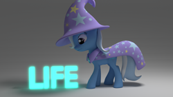 Size: 1920x1080 | Tagged: safe, artist:shastro, derpibooru import, trixie, pony, 3d, blender, life, solo