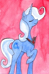 Size: 285x427 | Tagged: safe, artist:enuwey, derpibooru import, trixie, pony, unicorn, magic duel, alicorn amulet, female, mare, solo, traditional art