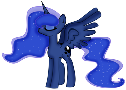 Size: 3379x2415 | Tagged: safe, artist:pintara, princess luna, alicorn, pony, simple background, solo, transparent background, vector