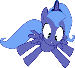 Size: 10914x9988 | Tagged: safe, artist:pintara, princess luna, alicorn, pony, absurd resolution, falling, s1 luna, shocked, simple background, solo, svg, transparent background, vector