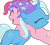 Size: 2283x2047 | Tagged: safe, artist:yagamaru, derpibooru import, pinkie pie, trixie, earth pony, pony, unicorn, digital art, duo, female, happy, hat, high res, hug, mare, simple background, smiling, transparent background, vector