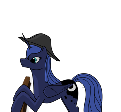 Size: 1024x952 | Tagged: safe, artist:antnoob, princess luna, alicorn, pony, bicorne, captain luna, hat, s1 luna, simple background, solo, transparent background, under a paper moon, vector