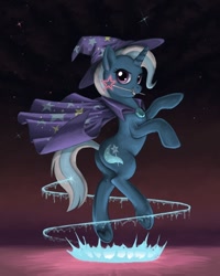 Size: 714x894 | Tagged: safe, artist:choedan-kal, derpibooru import, trixie, pony, unicorn, female, magic, mare, solo, wand