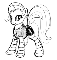 Size: 2423x2546 | Tagged: safe, artist:xbi, derpibooru import, trixie, pony, unicorn, clothes, shorts, sketch, solo