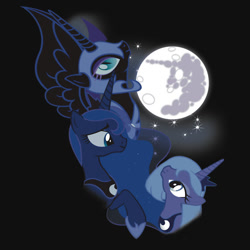 Size: 550x550 | Tagged: safe, artist:animayhem, nightmare moon, princess luna, alicorn, pony, wolf, clothes, filly, iphone case, lunar trinity, mare in the moon, moon, princess, redbubble, s1 luna, shirt, sticker, three luna moon, three wolf moon, woona