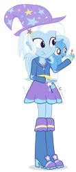 Size: 600x1350 | Tagged: safe, artist:dm29, derpibooru import, trixie, equestria girls, cute, diatrixes, duality, duo, filly, hnnng, human ponidox, julian yeo is trying to murder us, peanut butter crackers, pony pet, simple background, square crossover, that human sure does love peanut butter crackers, transparent background