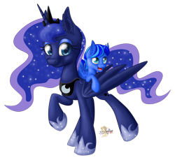 Size: 800x734 | Tagged: safe, artist:unisoleil, princess luna, oc, alicorn, pony, alicorn oc, colt, male, raised hoof, simple background, transparent background