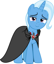 Size: 792x932 | Tagged: safe, artist:jeatz-axl, derpibooru import, trixie, pony, unicorn, alicorn amulet, bedroom eyes, cloak, clothes, female, looking at you, mare, simple background, solo, svg, transparent background, vector