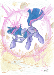 Size: 704x976 | Tagged: safe, artist:banami-luv, derpibooru import, twilight sparkle, solo, traditional art