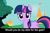 Size: 1022x672 | Tagged: safe, derpibooru import, twilight sparkle, pony, unicorn, bronybait, caption, cs captions, female, flag, gala invitation, grand galloping gala, looking at you, mare, solo, tent, tree