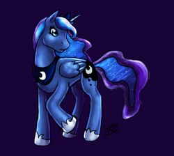 Size: 900x808 | Tagged: safe, artist:kiramoses, princess luna, alicorn, pony, female, horn, mare, simple background, solo