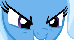 Size: 1328x716 | Tagged: safe, artist:fluttershyfan2000, derpibooru import, trixie, pony, unicorn, female, grin, mare, reaction image, solo