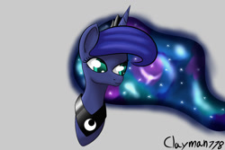 Size: 1024x683 | Tagged: safe, artist:clayman778, princess luna, alicorn, pony, lunadoodle, simple background, solo