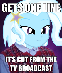 Size: 474x561 | Tagged: safe, derpibooru import, trixie, equestria girls, bad luck brian, exploitable meme, meme