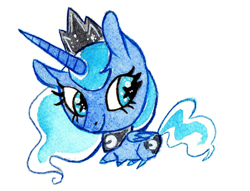 Size: 400x306 | Tagged: safe, artist:cespuglia2008, princess luna, alicorn, pony, female, horn, mare, solo, traditional art