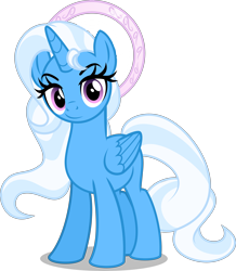 Size: 4000x4595 | Tagged: safe, artist:orin331, derpibooru import, trixie, alicorn, pony, absurd resolution, alicornified, alternate universe, dancerverse, female, halo, looking at you, mare, princess, race swap, simple background, solo, transparent background, trixiecorn, vector