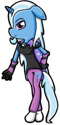 Size: 279x582 | Tagged: safe, artist:flamefyre1235, derpibooru import, trixie, anthro, solo