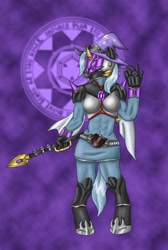 Size: 960x1425 | Tagged: safe, artist:kamenriderpegasus, derpibooru import, trixie, anthro, unguligrade anthro, crossover, hamel cane, hooves, kamen rider, kamen rider mage, kamen rider wizard, parody, solo