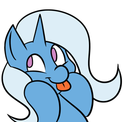 Size: 940x934 | Tagged: safe, artist:fauxsquared, derpibooru import, trixie, pony, unicorn, female, mare, solo, tongue out