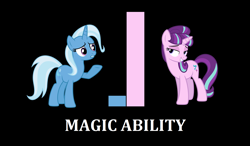 Size: 1408x822 | Tagged: safe, derpibooru import, starlight glimmer, trixie, pony, unicorn, captain obvious, comparison