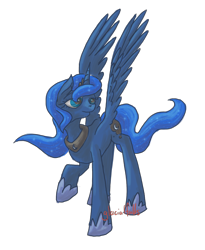 Size: 1356x1652 | Tagged: safe, artist:glacialfalls, princess luna, alicorn, pony, female, horn, mare, simple background, solo, transparent background