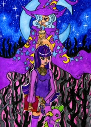 Size: 2377x3312 | Tagged: safe, artist:jakov-jakov, derpibooru import, spike, trixie, twilight sparkle, human, humanized, traditional art