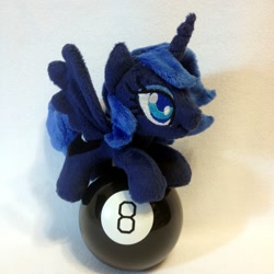 Size: 1024x1024 | Tagged: safe, artist:burgunzik, princess luna, 8-ball, irl, photo, plushie, solo