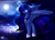 Size: 1125x825 | Tagged: safe, artist:skyheavens, princess luna, alicorn, pony, flying, moon, night, solo