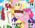 Size: 1280x1024 | Tagged: safe, artist:frankier77, derpibooru import, applejack, fluttershy, pinkie pie, rainbow dash, rarity, twilight sparkle, oc, oc:fausticorn, earth pony, pegasus, pony, unicorn, happy birthday lauren faust, lauren faust, mane six