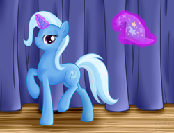 Size: 3390x2600 | Tagged: safe, artist:staticwave12, derpibooru import, trixie, pony, unicorn, female, magic, mare, solo, stage