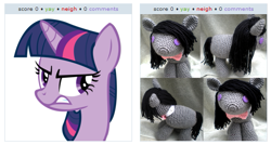 Size: 535x286 | Tagged: artist needed, safe, derpibooru import, octavia melody, twilight sparkle, earth pony, pony, irl, meta, photo, plushie