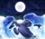 Size: 5000x4285 | Tagged: safe, artist:kelisah, princess luna, alicorn, pony, absurd resolution, cloud, cloudy, curvy, cute, ethereal mane, eyes closed, floppy ears, lunabetes, moon, night, on side, prone, sleeping, solo, starry mane