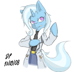 Size: 925x890 | Tagged: safe, artist:datponypl, derpibooru import, trixie, pony, bipedal, castlevania, parody, solo, soma cruz