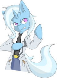 Size: 804x1089 | Tagged: safe, artist:datponypl, derpibooru import, trixie, pony, semi-anthro, bipedal, castlevania, castlevania: aria of sorrow, parody, solo, soma cruz