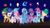 Size: 10667x6000 | Tagged: safe, artist:spectty, derpibooru import, applejack, fluttershy, pinkie pie, rainbow dash, rarity, trixie, twilight sparkle, twilight sparkle (alicorn), alicorn, earth pony, pegasus, pony, unicorn, absurd resolution, clothes, costume, female, line-up, mane six, mare, roleplaying, stage