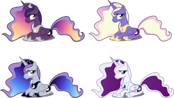 Size: 5000x2818 | Tagged: safe, artist:xebck, princess luna, alternate color palette, gradient mane, recolor, simple background, transparent background, vector