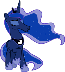 Size: 916x1024 | Tagged: safe, artist:sir-teutonic-knight, edit, princess luna, alicorn, pony, eyes closed, hoers, long muzzle, raised hoof, sarah jessica parker, simple background, solo, transparent background, vector, wat