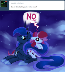 Size: 700x769 | Tagged: safe, artist:peachiekeenie, plumsweet, princess luna, alicorn, pony, ask, ask plumsweet, tumblr