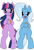 Size: 385x559 | Tagged: safe, artist:dekomaru, derpibooru import, edit, trixie, twilight sparkle, ask, bipedal, cropped, female, lesbian, shipping, tumblr, tumblr:ask twixie, twixie