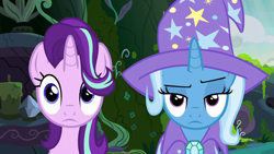 Size: 1280x720 | Tagged: safe, derpibooru import, screencap, starlight glimmer, trixie, pony, unicorn, to change a changeling