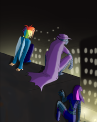 Size: 2400x3000 | Tagged: safe, artist:ieatedmeself, derpibooru import, mare do well, rainbow dash, twilight sparkle, high res, humanized, spider-man