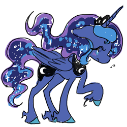 Size: 1000x1000 | Tagged: safe, artist:witchette, princess luna, alicorn, pony, female, horn, mare, solo, unshorn fetlocks