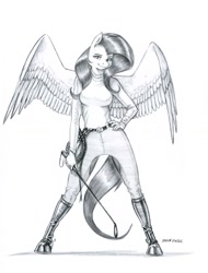 Size: 1000x1313 | Tagged: safe, artist:baron engel, fluttershy, anthro, unguligrade anthro, badass, boots, clothes, description at source, description in comments, female, flutterbadass, grayscale, lasso, looking at you, monochrome, pencil drawing, riding crop, rope, shoes, simple background, solo, story in the source, traditional art, whip, white background